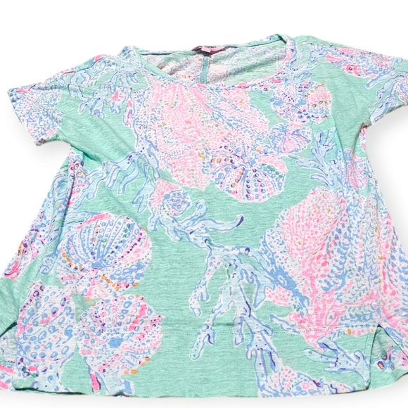 Lilly Pulitzer Mikela 100% Linen Short Sleeve T-shirt - Picture 3 of 9